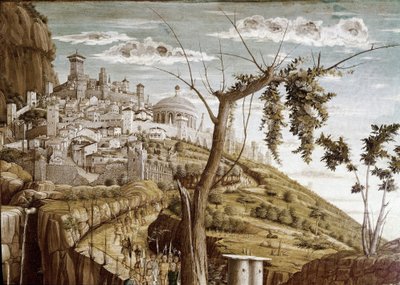 Christus betet im Garten der Olivenbäume, linker Teil der Predella, Altarbild von San Zeno von Andrea Mantegna