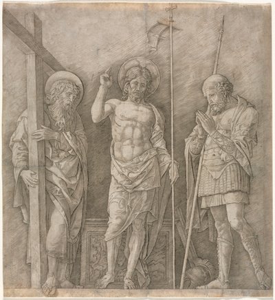 Der auferstandene Christus zwischen St. Andreas und Longinus von Andrea Mantegna