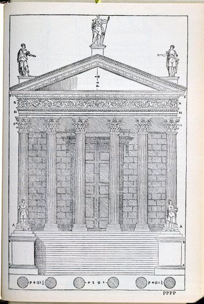 Aufriss des Tempels von Nimes, Illustration aus einer Faksimileausgabe von 