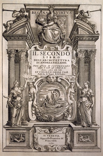 Titelseite der vier Bücher der Architektur, Buch II von Andrea Palladio