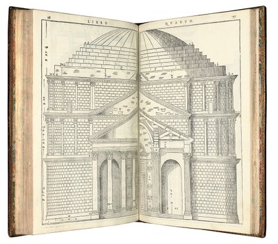 Zwei Ansichten des Pantheons, 1570 von Andrea Palladio