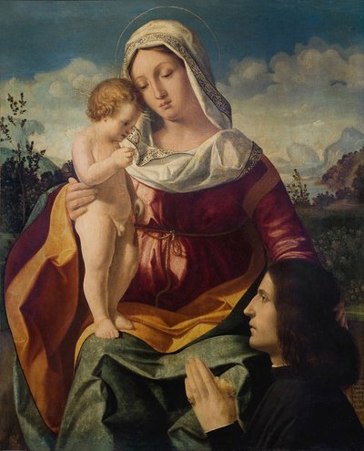 Jungfrau und Kind mit einem Stifter, 1504 von Andrea Previtali