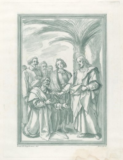 Christus übergibt die Schlüssel an Sankt Peter von Andrea Scacciati after Jacopo Chimenti