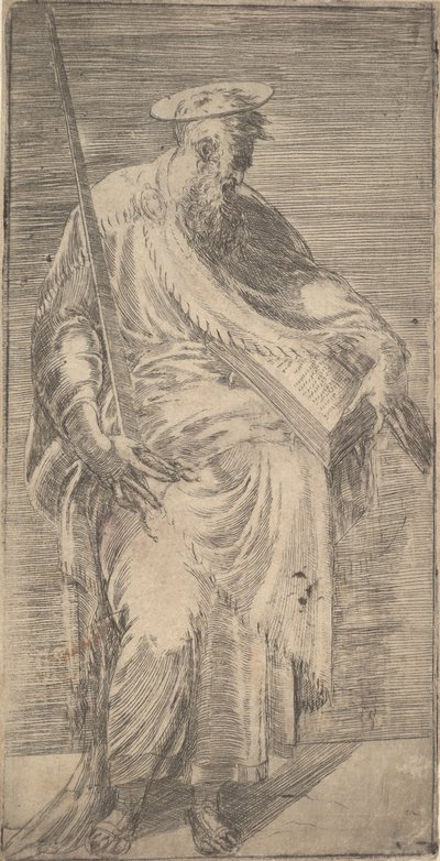Heiliger Paulus mit Schwert und Buch, aus Christus und die Apostel, 1540-63 von Andrea Schiavone