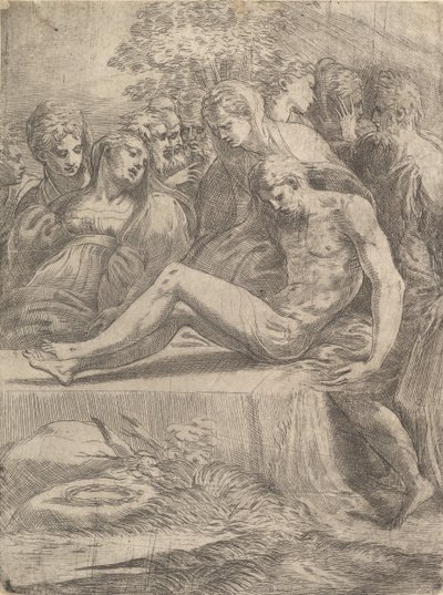 Die Beweinung Christi, ca. 1545-50 von Andrea Schiavone