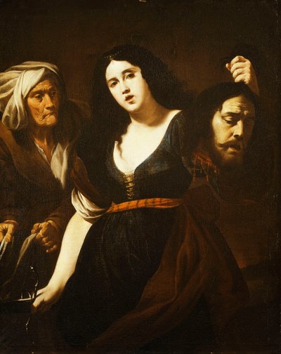 Judith hält den Kopf des Holofernes, begleitet von einer Dienerin, ca. 1625-30 von Andrea Vaccaro