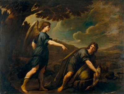 Der Engel und Tobias mit dem Fisch von Andrea Vaccaro