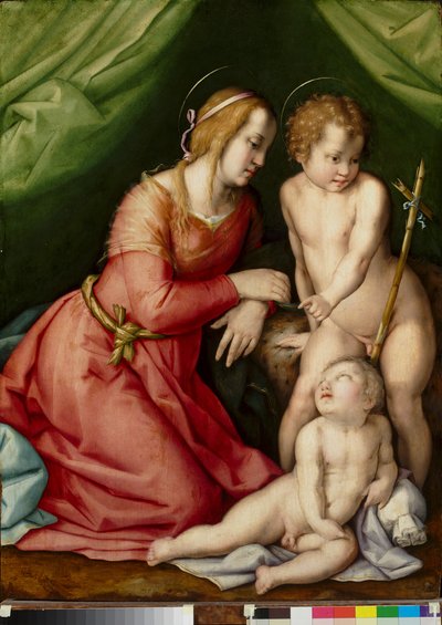 Madonna mit Kind und Johannes dem Täufer von Andrea del (workshop of) Sarto