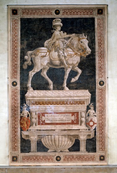 Reiterdenkmal für Niccolò da Tolentino (abgelöstes Fresko) von Andrea del Castagno