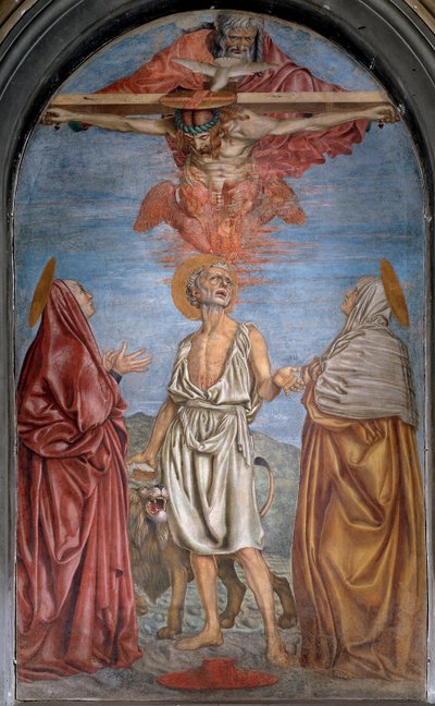 Heilige Dreifaltigkeit mit Gott, Jesus Christus und dem Heiligen Geist von Andrea del Castagno