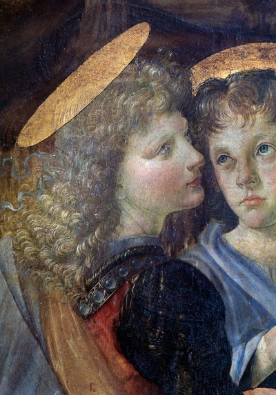 Die Taufe Christi (Detail) von Andrea del Verrocchio