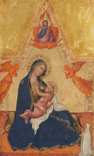 Madonna der Demut, der segnende Christus, zwei Engel und ein Stifter [Vorderseite] von Andrea di Bartolo