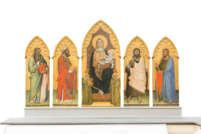 Madonna und Kind auf dem Thron mit Heiligen von Andrea di Cione Orcagna