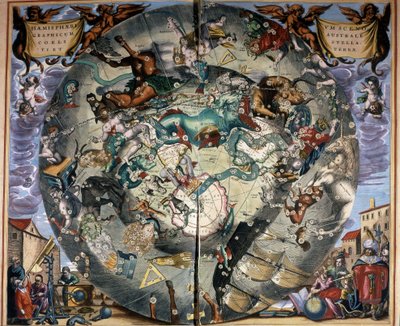 Darstellung der südlichen Hemisphäre von Cellarius. Buch aus dem 17. Jahrhundert. von Andreas (after) Cellarius