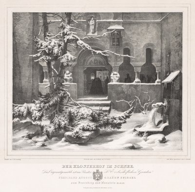 Kirchhof mit Schnee, ca. 1835 von Andreas Borum