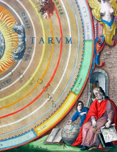 Ein Astronom, Detail aus einer Karte der Planeten, 1660-1661 von Andreas Cellarius
