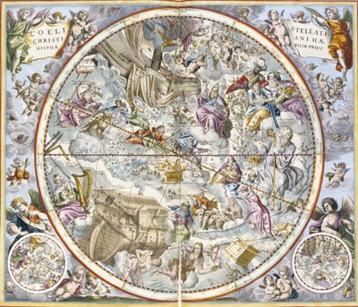 Karte der christlichen Konstellationen von Julius Schiller von Andreas Cellarius