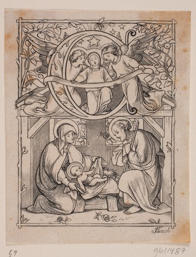Initialen mit Darstellungen der Verkündigung und der Geburt Jesu von Andreas Flinch