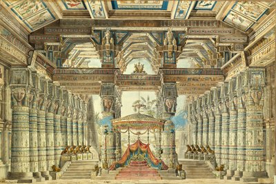 Bühnenbild für das Ballett Caesar in Ägypten von G. Haendel, 1834 von Andreas Leonhard Roller