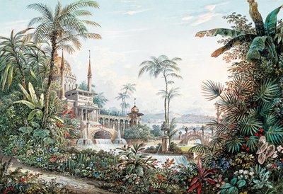 Bühnenbild für die Oper Die Entführung aus dem Serail von Wolfgang Amadeus Mozart, 1842 von Andreas Leonhard Roller