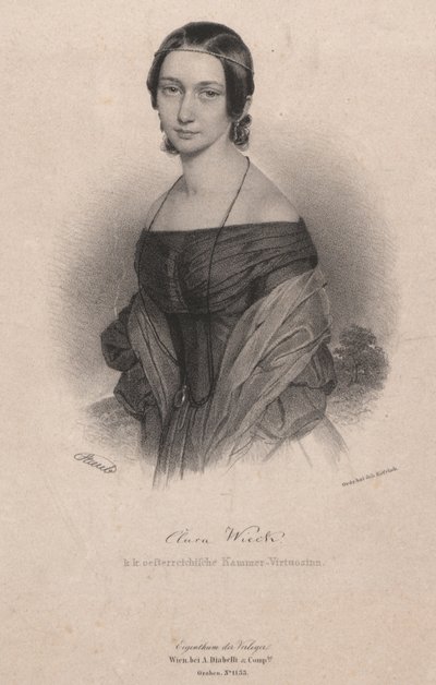 Porträt von Clara Wieck-Schumann 1819-1896, 1838 von Andreas Staub
