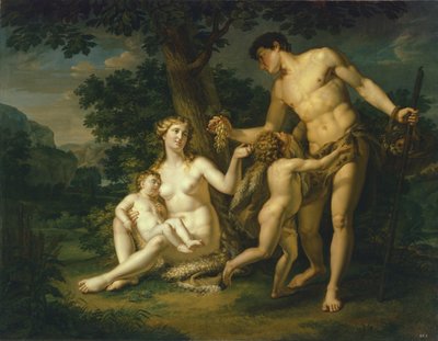Adam und Eva mit Kindern unter einem Baum, 1803 von Andrei Ivanovich Ivanov