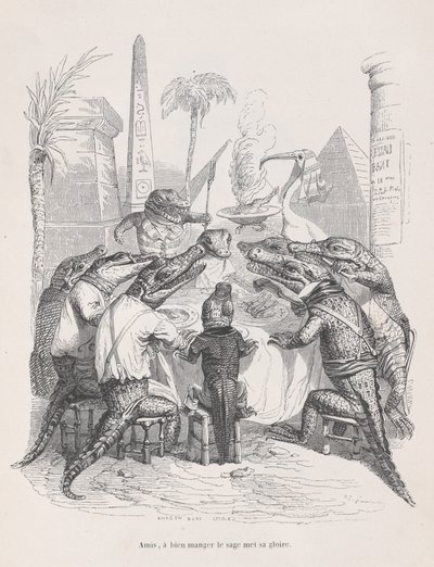 Freunde, der Weise legt seinen Ruhm ins gute Essen aus Szenen aus dem Privaten..., ca. 1837-47 von Andrew Best Leloir
