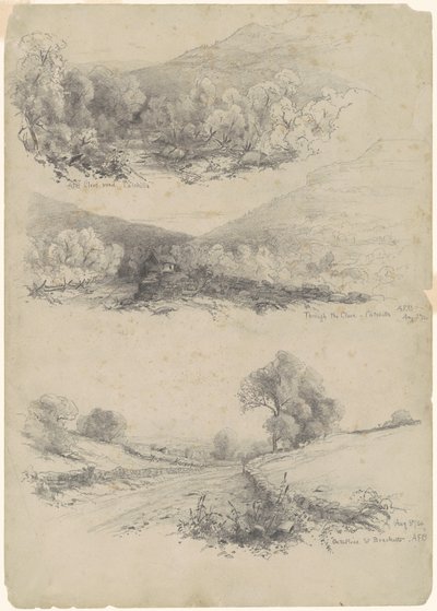 Clove Road, Catskills; Durch die Clove—Catskills; und Auf dem Weg zu Bracketts [recto] von Andrew Fisher Bunner