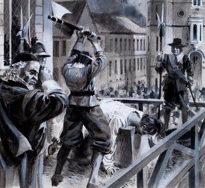 Die Hinrichtung von König Karl I. in Whitehall, 30. Januar 1649 von Andrew Howat