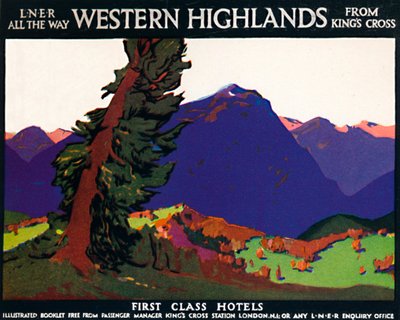Western Highlands - First Class Hotels - Britisches Poster, um 1926 von Andrew Johnson