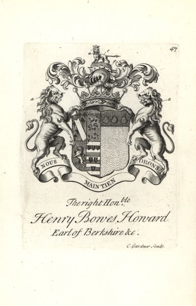 Wappen und Wappenschild des hochadligen Henry Bowes Howard von Andrew Johnston