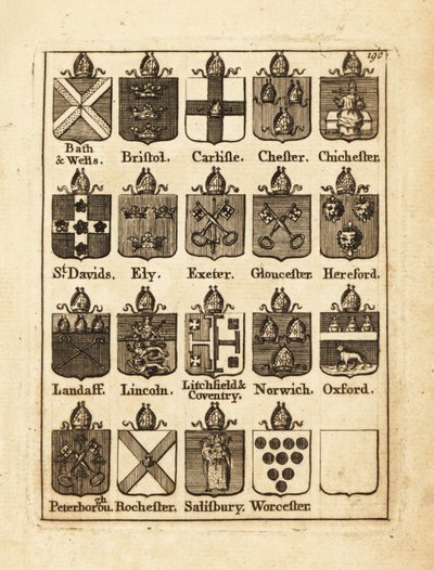 Wappen der Bischöfe von Bath & Wells, Bristol, Carlisle, Chester, Chichester, etc von Andrew Johnston