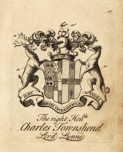 Wappen des hochwürdigen Charles Townshend, Lord Lynne, 3. Viscount Townshend von Andrew Johnston