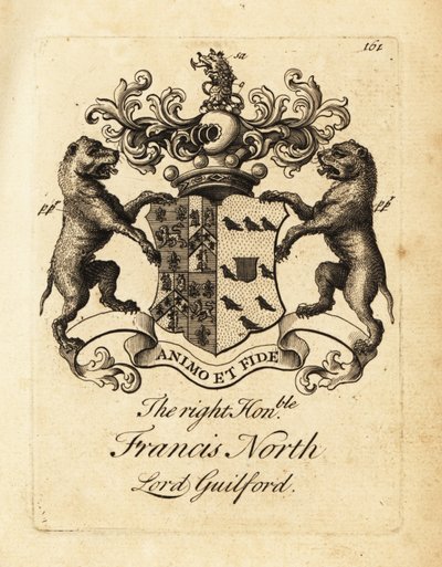 Wappen des hochverehrten Francis North, Lord Guilford, 2. Baron Guilford von Andrew Johnston