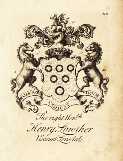 Wappen des hochverehrten Henry Lowther, 3. Viscount Lonsdale (1694-1751) von Andrew Johnston