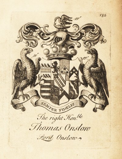 Wappen des ehrenwerten Thomas Onslow, Lord Onslow, 2. Baron Onslow von Andrew Johnston