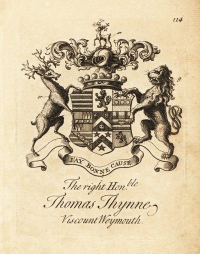 Wappen des hochverehrten Thomas Thynne, 2. Viscount Weymouth von Andrew Johnston