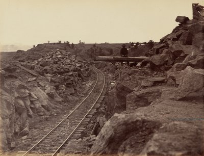 Tafel 9. Östlicher Zugang zur Dale Creek Brücke, 1869 von Andrew Joseph Russell