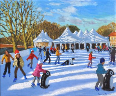 Heller Morgen, Hampton Court Palace Eislaufbahn, London, 2018 von Andrew Macara
