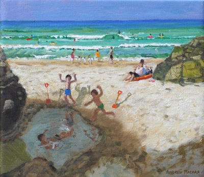 Spaß im Meeresschwimmbecken, St Ives von Andrew Macara