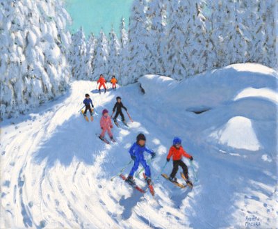 Den Pfad hinunterfahren, Courchevel von Andrew Macara