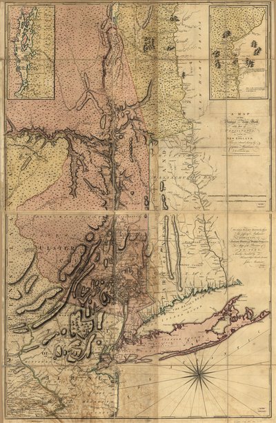 Karte der Provinz New York, mit Teil von Pennsylvania und Neuengland von Andrew Montrésor