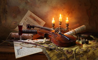 Alte Welt Violine Studie von Andrey Morozov