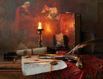 Vintage Kerzenlichtstudie von Andrey Morozov