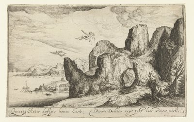Landschaft mit dem Sturz des Ikarus von Andries Jacobsz. Stock