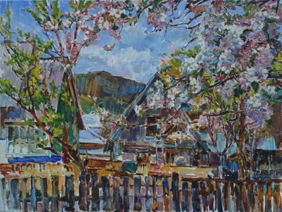 Blühendes Bergdorf von Andrii Kutsachenko