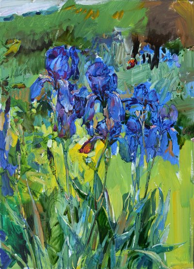 Lebhafte blaue Iris von Andrii Kutsachenko