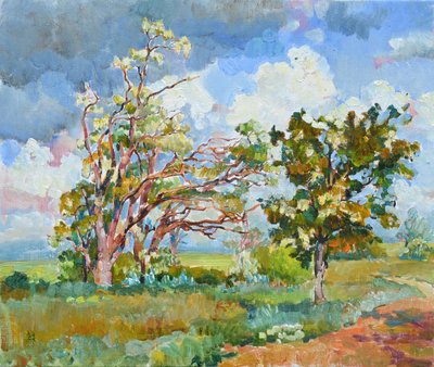 Lebhafte Bäume ländliche Landschaft von Andrii Kutsachenko