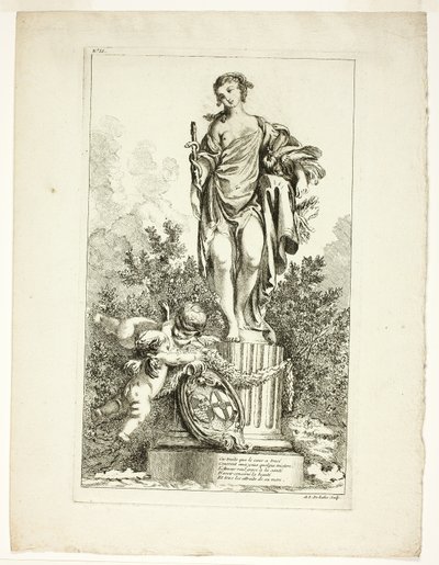 Zwei Liebende danken der Statue der Gesundheit von Ange Laurent de Lalive de Jully