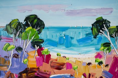Lebhafte Strandlandschaft von Angela Hawkey